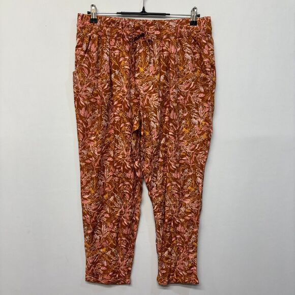 NWT Garnet Hill Women Floral Lyocell Linen Pants Size Medium Boho D039 -3 - Picture 1 of 16